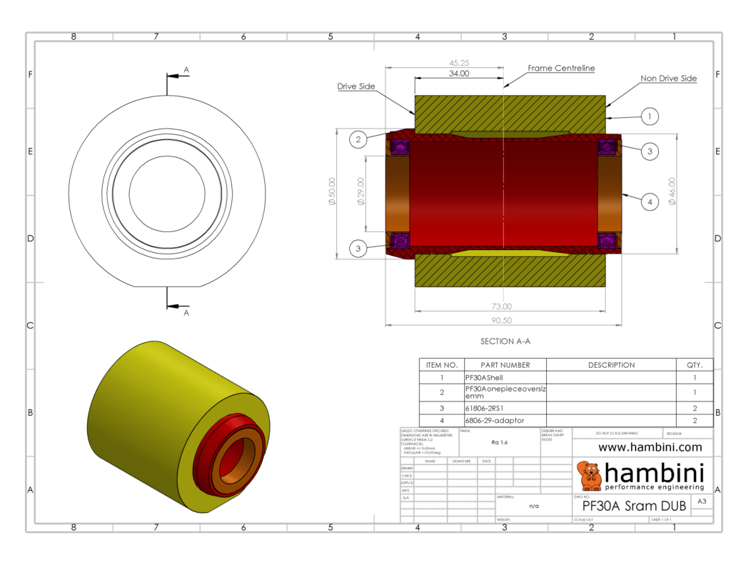 sram dub pf30a